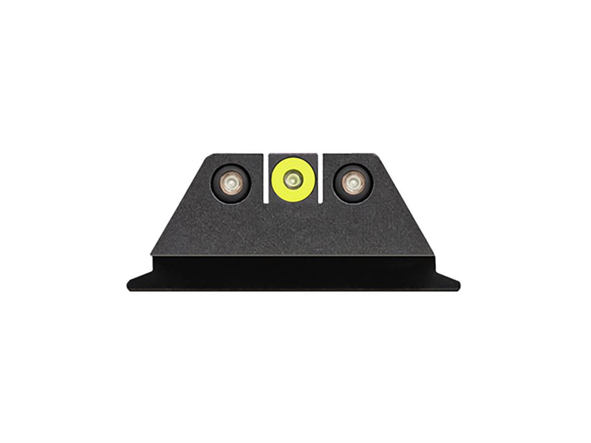 Night Fision Sight Set For Smith & Wesson M&P Shield Series Square Notch with Yellow Outline and Green Tritium - Assembled Kit